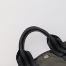 HERMES Fourre Tout Hand Bag Canvas 2 Set Gray Auth 150478-14