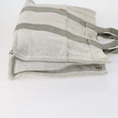 HERMES Fourre Tout Hand Bag Canvas 2 Set Gray Auth 150478-4