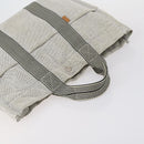 HERMES Fourre Tout Hand Bag Canvas 2 Set Gray Auth 150478-5