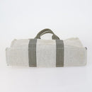 HERMES Fourre Tout Hand Bag Canvas 2 Set Gray Auth 150478-7
