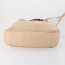 GUCCI Bamboo Hand Bag Leather 2way Beige Gold 001 1014 1638 Auth 150479-5