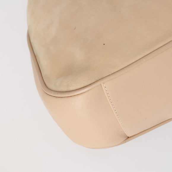 GUCCI Bamboo Hand Bag Leather 2way Beige Gold 001 1014 1638 Auth 150479