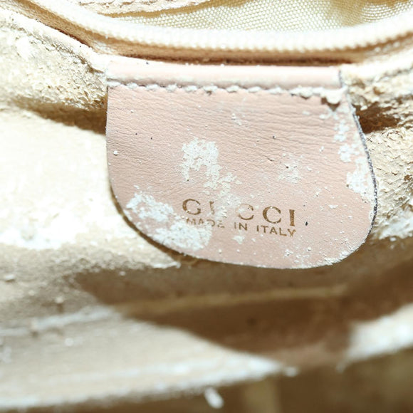 GUCCI Bamboo Hand Bag Leather 2way Beige Gold 001 1014 1638 Auth 150479
