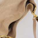 GUCCI Bamboo Hand Bag Leather 2way Beige Gold 001 1014 1638 Auth 150479-6