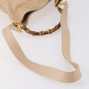 GUCCI Bamboo Hand Bag Leather 2way Beige Gold 001 1014 1638 Auth 150479-7