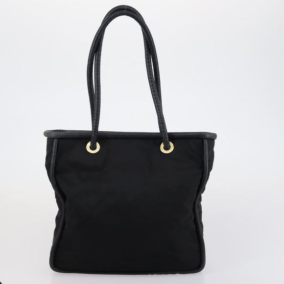 Salvatore Ferragamo Celine Hand Bag Nylon Leather 2 Set Black Auth 150480