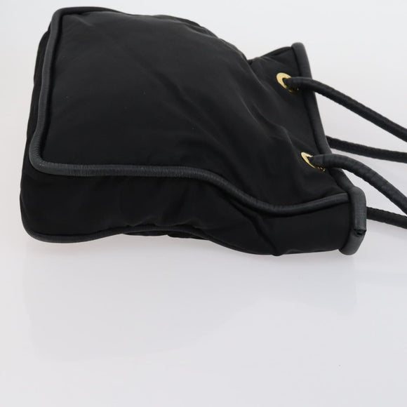 Salvatore Ferragamo Celine Hand Bag Nylon Leather 2 Set Black Auth 150480