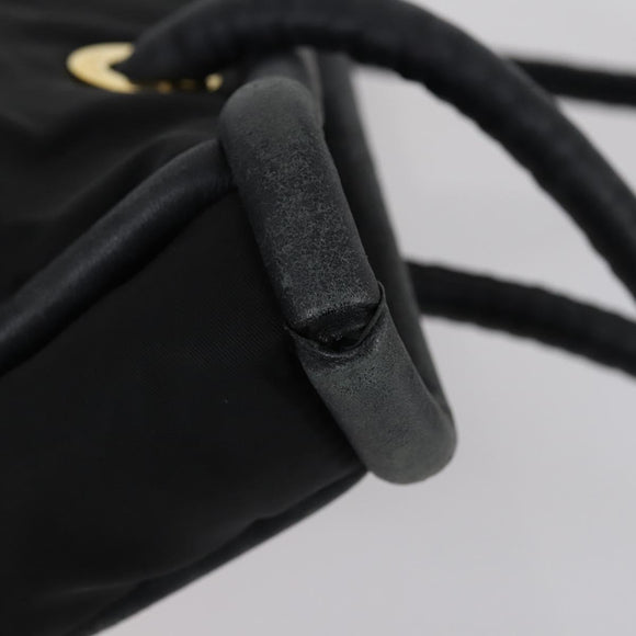 Salvatore Ferragamo Celine Hand Bag Nylon Leather 2 Set Black Auth 150480