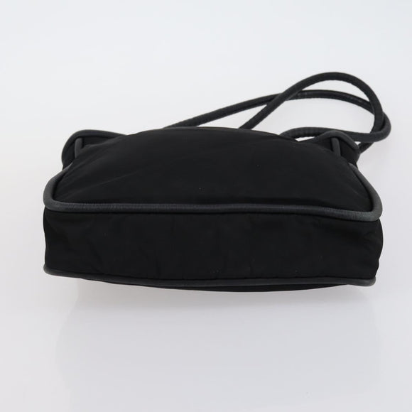 Salvatore Ferragamo Celine Hand Bag Nylon Leather 2 Set Black Auth 150480