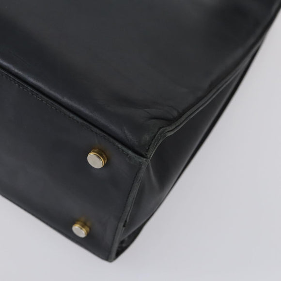 Salvatore Ferragamo Celine Hand Bag Nylon Leather 2 Set Black Auth 150480