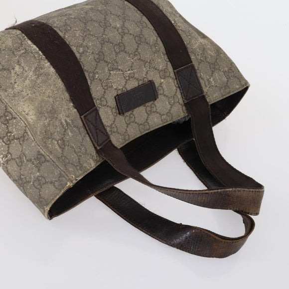 GUCCI GG Canvas Shoulder Bag Leather 3 Set Beige Black Auth 150481