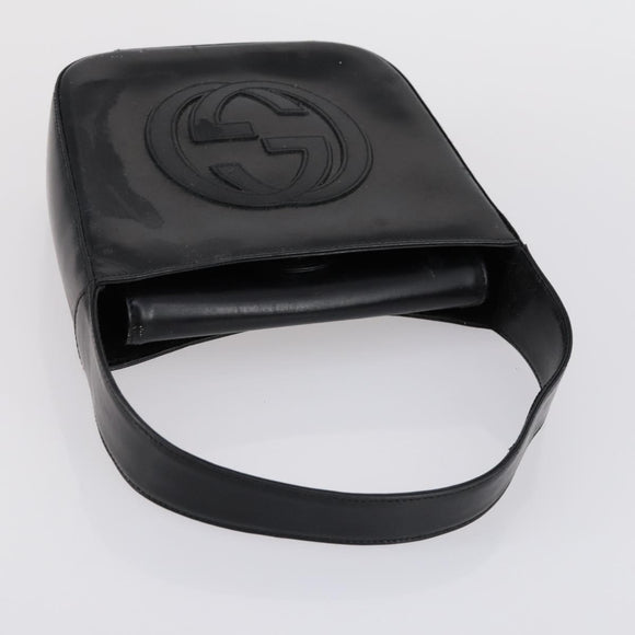 GUCCI GG Canvas Shoulder Bag Leather 3 Set Beige Black Auth 150481