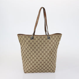 GUCCI GG Canvas Shoulder Bag Leather 3 Set Beige Black Auth 150481 - 0