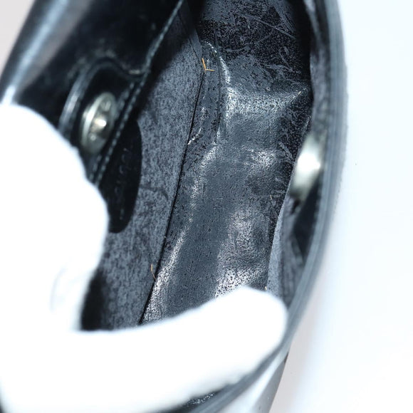 GUCCI GG Canvas Shoulder Bag Leather 3 Set Beige Black Auth 150481