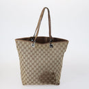 GUCCI GG Canvas Shoulder Bag Leather 3 Set Beige Black Auth 150481-3