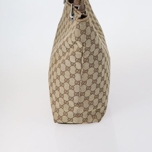 GUCCI GG Canvas Shoulder Bag Leather 3 Set Beige Black Auth 150481