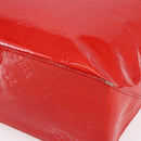 LOUIS VUITTON Monogram Vernis Reade MM Hand Bag Red Rouge M91086 LV Auth 150501-9