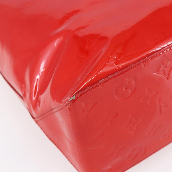 LOUIS VUITTON Monogram Vernis Reade MM Hand Bag Red Rouge M91086 LV Auth 150501