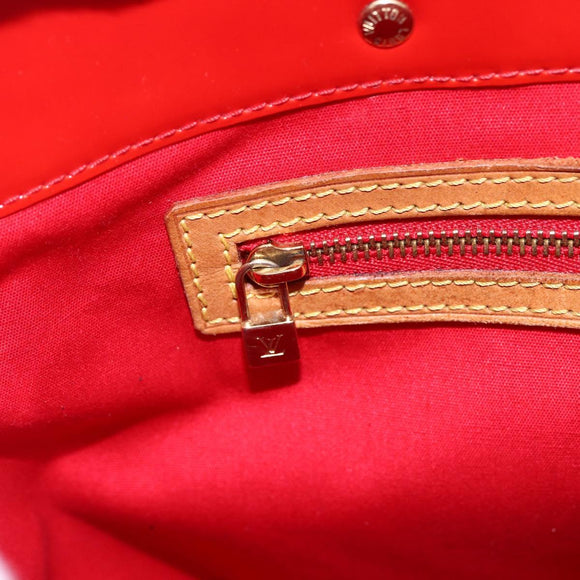 LOUIS VUITTON Monogram Vernis Reade MM Hand Bag Red Rouge M91086 LV Auth 150501