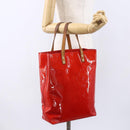 LOUIS VUITTON Monogram Vernis Reade MM Hand Bag Red Rouge M91086 LV Auth 150501-21