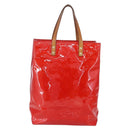 LOUIS VUITTON Monogram Vernis Reade MM Hand Bag Red Rouge M91086 LV Auth 150501-2