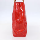 LOUIS VUITTON Monogram Vernis Reade MM Hand Bag Red Rouge M91086 LV Auth 150501-3