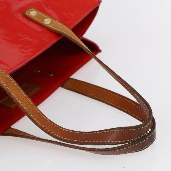 LOUIS VUITTON Monogram Vernis Reade MM Hand Bag Red Rouge M91086 LV Auth 150501