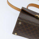 CELINE Macadam Canvas Hand Bag PVC Leather 2way Brown Gold Auth 150512-15