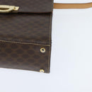 CELINE Macadam Canvas Hand Bag PVC Leather 2way Brown Gold Auth 150512-16