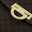 CELINE Macadam Canvas Hand Bag PVC Leather 2way Brown Gold Auth 150512-19