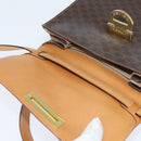 CELINE Macadam Canvas Hand Bag PVC Leather 2way Brown Gold Auth 150512-10