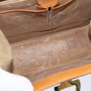 CELINE Macadam Canvas Hand Bag PVC Leather 2way Brown Gold Auth 150512-11