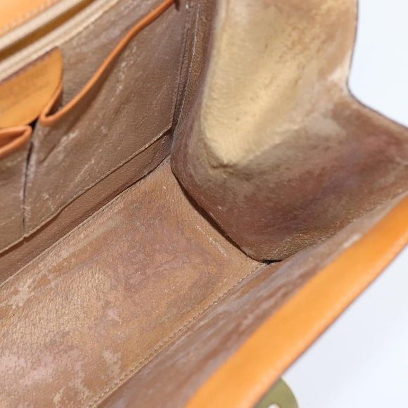 CELINE Macadam Canvas Hand Bag PVC Leather 2way Brown Gold Auth 150512