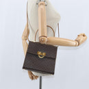 CELINE Macadam Canvas Hand Bag PVC Leather 2way Brown Gold Auth 150512-24