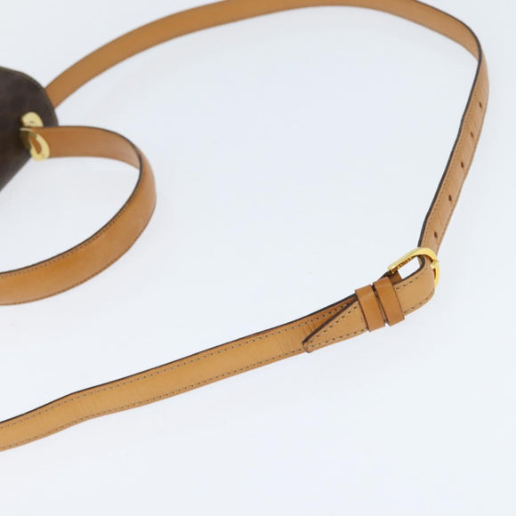 CELINE Macadam Canvas Hand Bag PVC Leather 2way Brown Gold Auth 150512