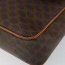 CELINE Macadam Canvas Circle Shoulder Bag PVC Leather Brown Gold Auth 150513-14