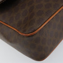 CELINE Macadam Canvas Circle Shoulder Bag PVC Leather Brown Gold Auth 150513-15