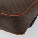 CELINE Macadam Canvas Circle Shoulder Bag PVC Leather Brown Gold Auth 150513-16