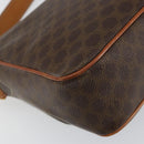 CELINE Macadam Canvas Circle Shoulder Bag PVC Leather Brown Gold Auth 150513-17