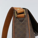 CELINE Macadam Canvas Circle Shoulder Bag PVC Leather Brown Gold Auth 150513-9