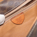 CELINE Macadam Canvas Circle Shoulder Bag PVC Leather Brown Gold Auth 150513-12