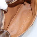 CELINE Macadam Canvas Circle Shoulder Bag PVC Leather Brown Gold Auth 150513-10