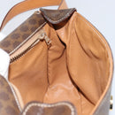 CELINE Macadam Canvas Circle Shoulder Bag PVC Leather Brown Gold Auth 150513-20