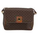 CELINE Macadam Canvas Circle Shoulder Bag PVC Leather Brown Gold Auth 150513-13