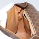 CELINE Macadam Canvas Circle Shoulder Bag PVC Leather Brown Gold Auth 150513-21