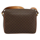 CELINE Macadam Canvas Circle Shoulder Bag PVC Leather Brown Gold Auth 150513-2