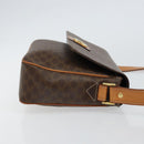 CELINE Macadam Canvas Circle Shoulder Bag PVC Leather Brown Gold Auth 150513-3