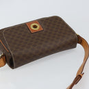 CELINE Macadam Canvas Circle Shoulder Bag PVC Leather Brown Gold Auth 150513-6