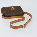 CELINE Macadam Canvas Circle Shoulder Bag PVC Leather Brown Gold Auth 150513-7