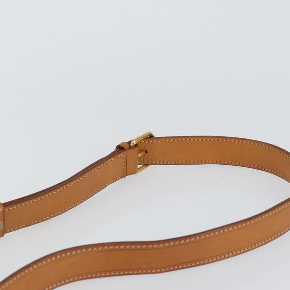 CELINE Macadam Canvas Circle Shoulder Bag PVC Leather Brown Gold Auth 150513